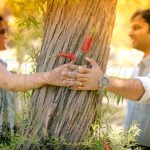 pre wedding photography, boy girl with tree, holding flowers anubhavshaphotography