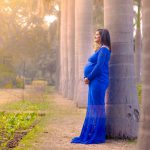 maternity pregnancy photography, outdoor, pregnant woman posing in sunset, blue gown, love, posing, care, anubhavshaphotography