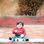 1 year pre birthday cake smash photography, garden, props, flowers, bubbles, anubhavshaphotography, red tshirt