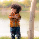 2 years poser baby toddler photography, home, props, boy in orange checks shirt, denim, posing, anubhavshaphotography