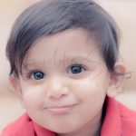 1 year poser baby photography, home, props, boy in red t-shirt, face closeup posing, anubhavshaphotography