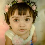 4 years poser baby photography, indoor, home, props, girl in pink frill frock frock, flower tiara, enjoying, anubhavshaphotography