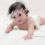 1 year poser baby photography, indoor, home, props, wings and princess tiara, angel theme. enjoying, anubhavshaphotography