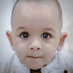 1 year sitting baby photoshoot indoor face eyes closeup, posing, anubhavshaphotography