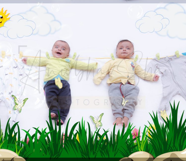 1 year twins photoshoot baby photography, indoor, home, props, wash hanging theme, happy, playing, enjoying, anubhavshaphotography